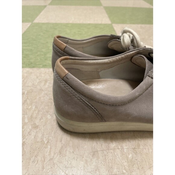 ECCO Grey Womens Soft 7 Walking Suede Leather Sneaker Size  9-9.5 40 EU Travel - Picture 3 of 9